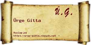Ürge Gitta névjegykártya